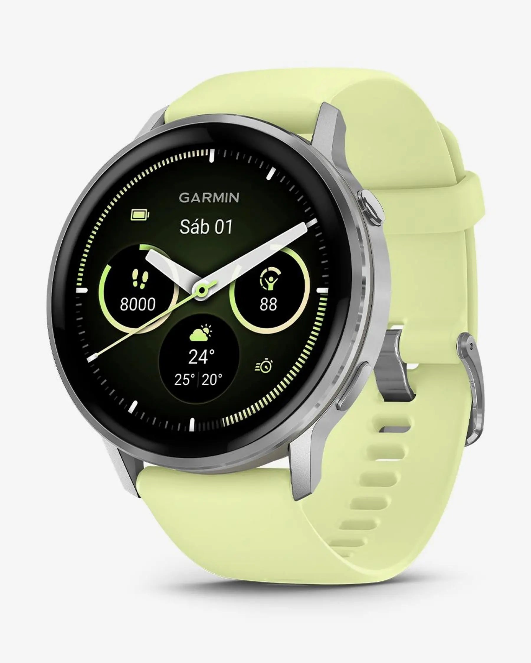 Garmin Venu 4 - 45 mm plateado correa amarillo