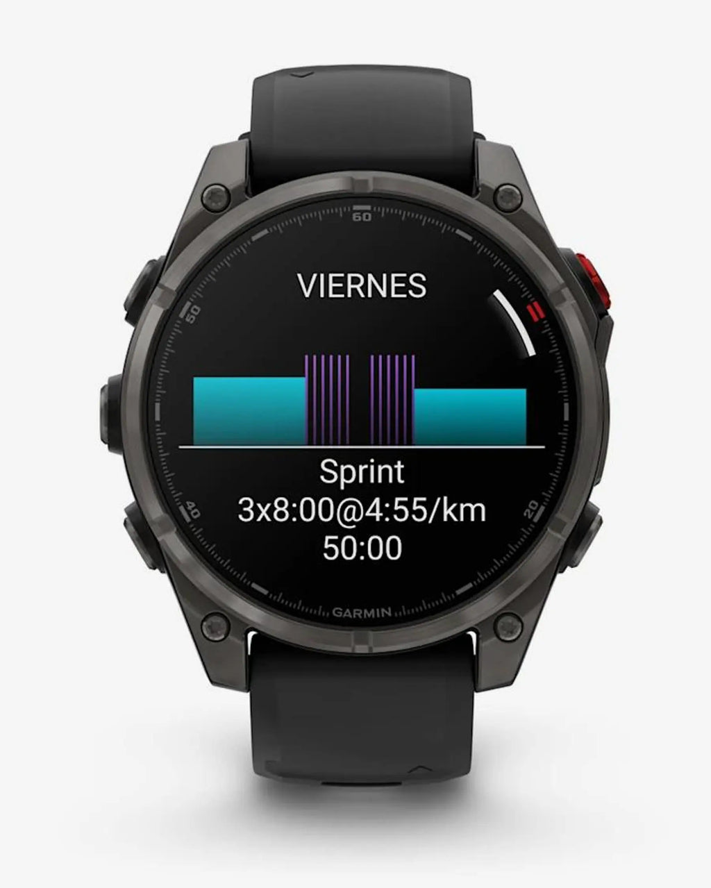 Garmin Fenix 8 Pro AMOLED Zafiro 47 mm Titanio gris carbón correa negro