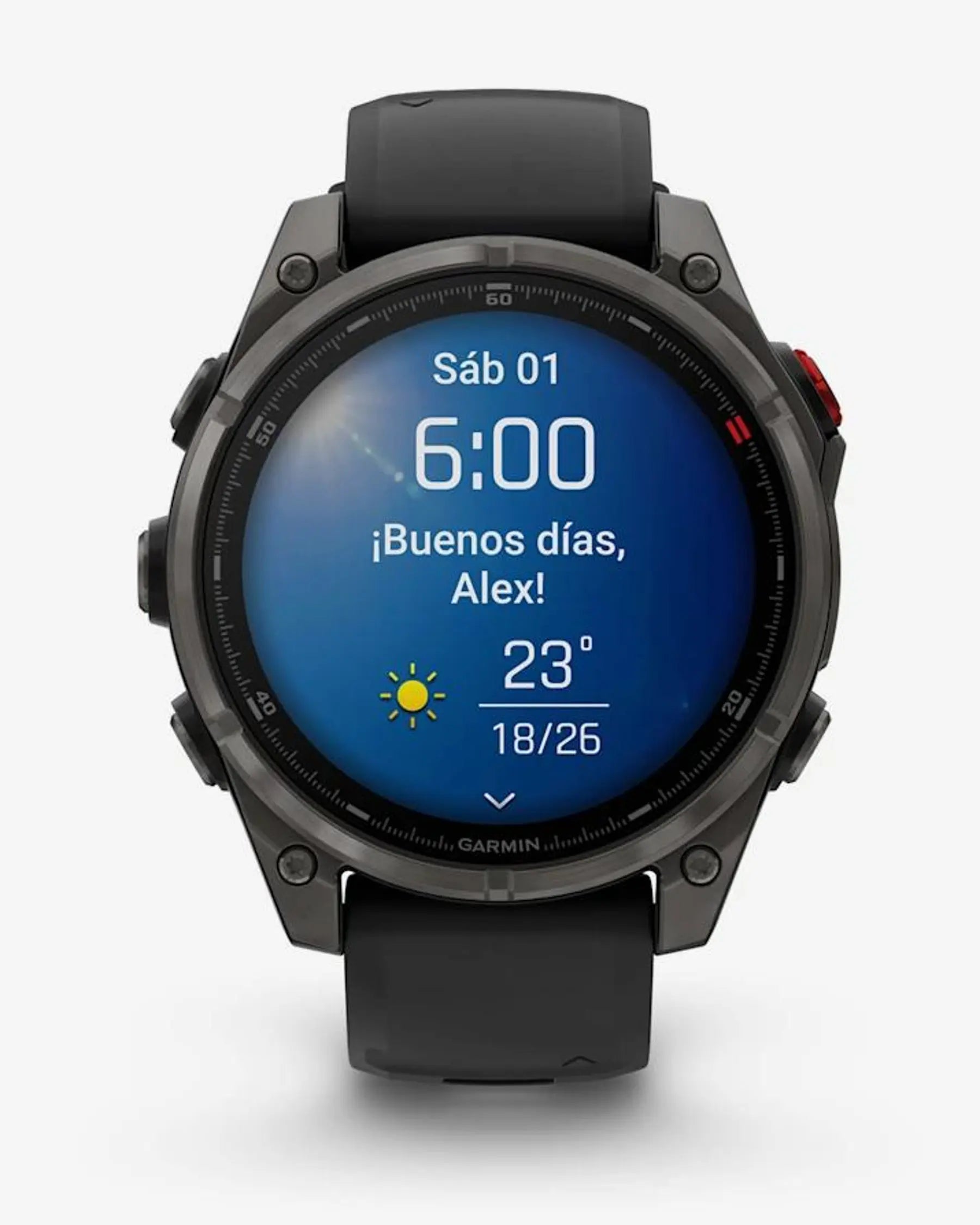Garmin Fenix 8 Pro AMOLED Zafiro 47 mm Titanio gris carbón correa negro