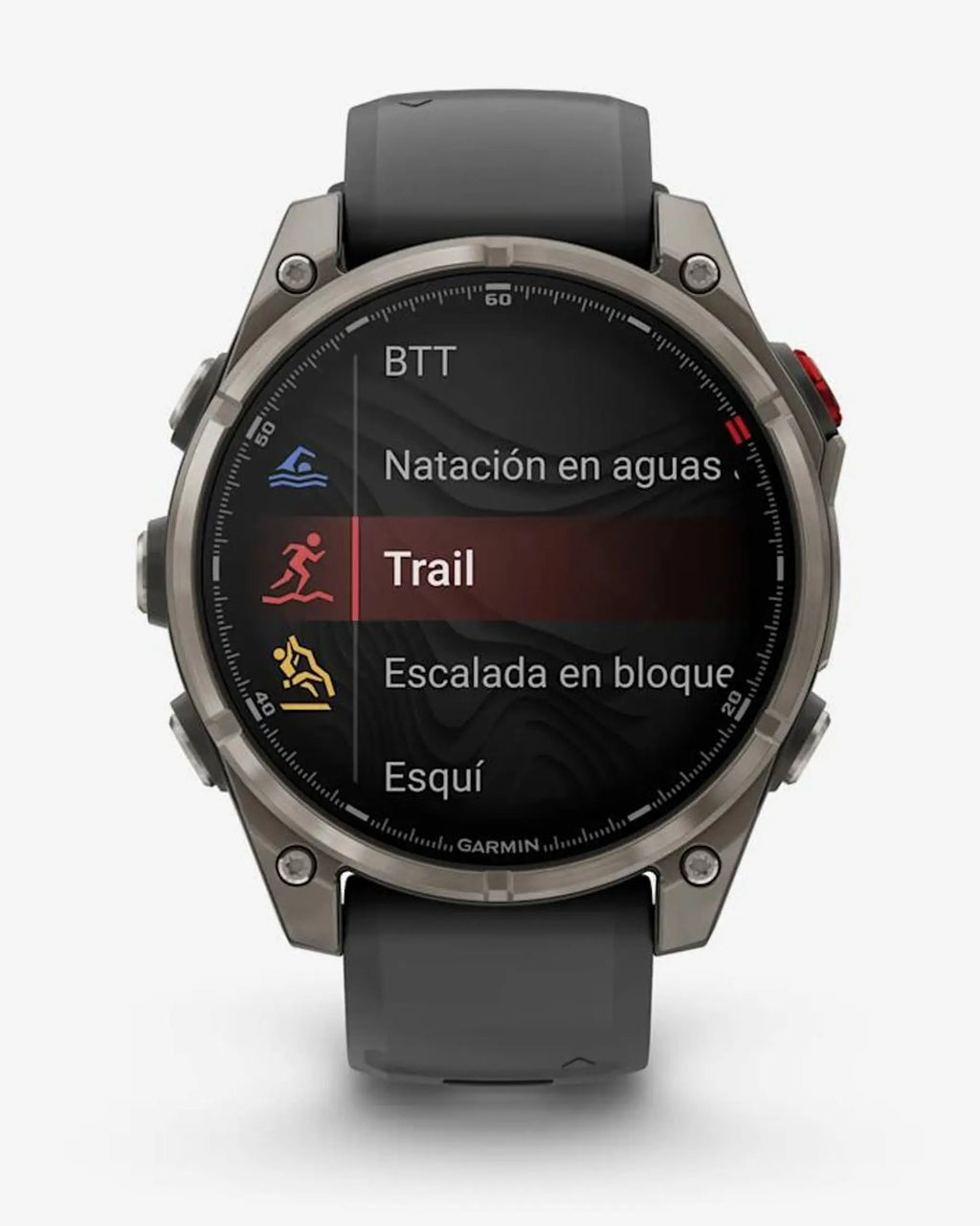Garmin Fenix 8 Pro AMOLED Zafiro 47 mm Titanio gris plateado correa negro gris