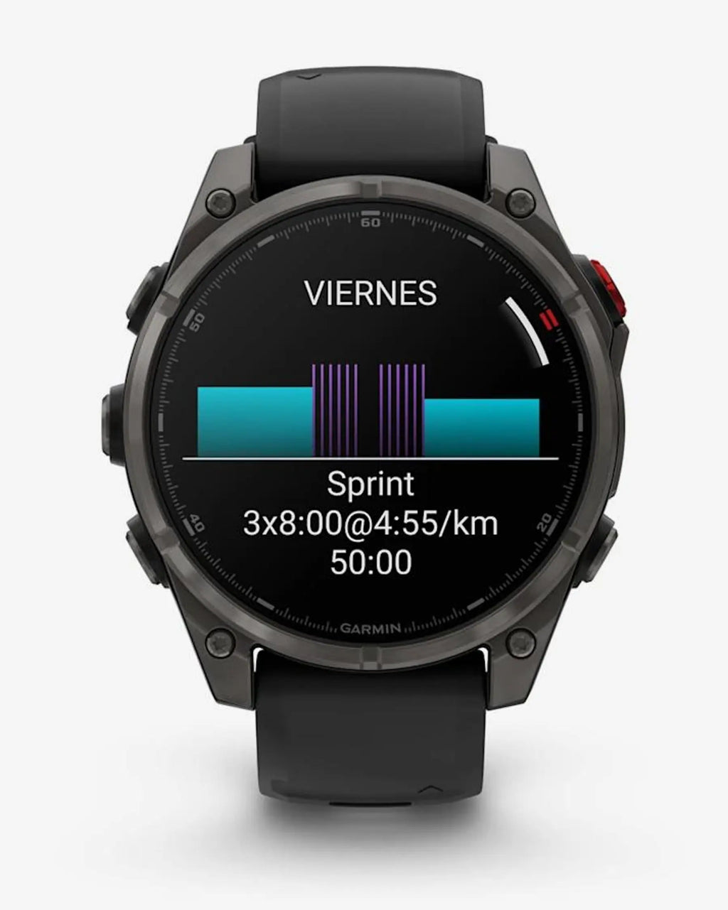 Garmin Fenix 8 Pro AMOLED Zafiro 47 mm Titanio gris plateado correa negro gris