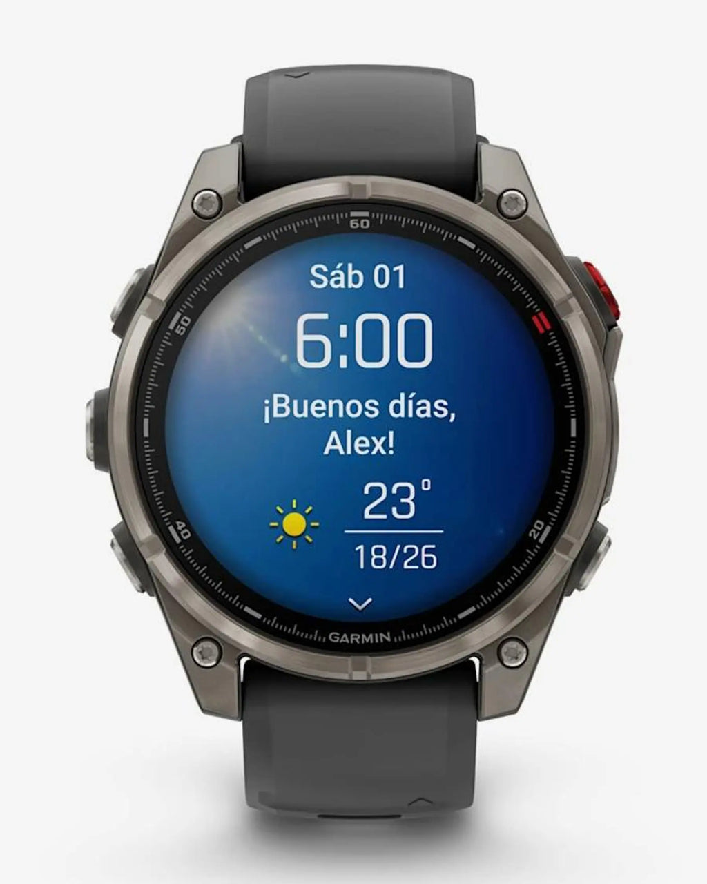 Garmin Fenix 8 Pro AMOLED Zafiro 47 mm Titanio gris plateado correa negro gris
