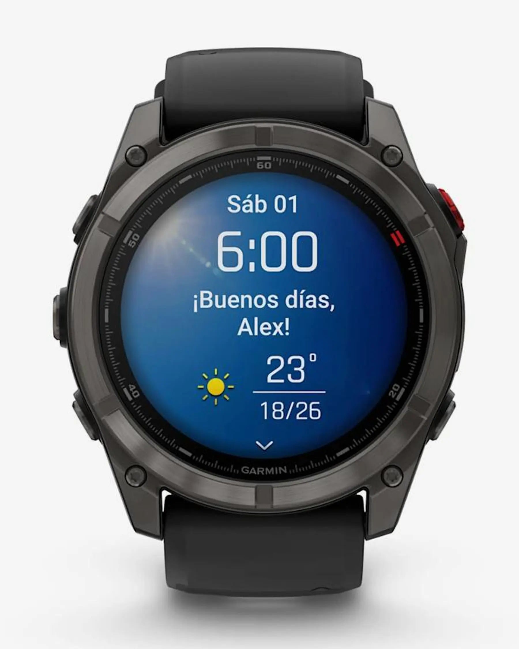 Garmin Fenix 8 Pro AMOLED Zafiro 51 mm Titanio gris carbón correa negro