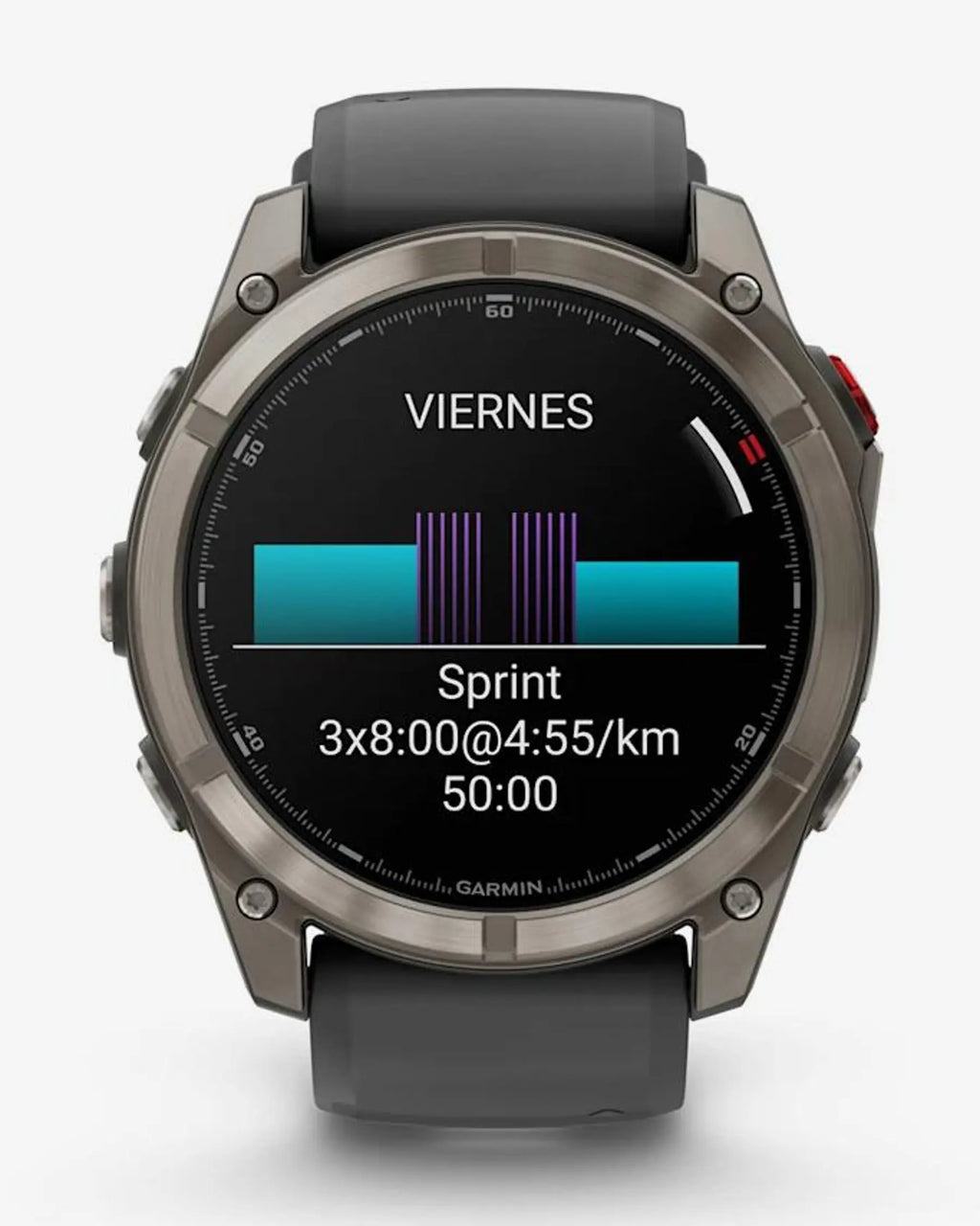 Garmin Fenix 8 Pro AMOLED Zafiro 51 mm Titanio gris plateado correa negro gris