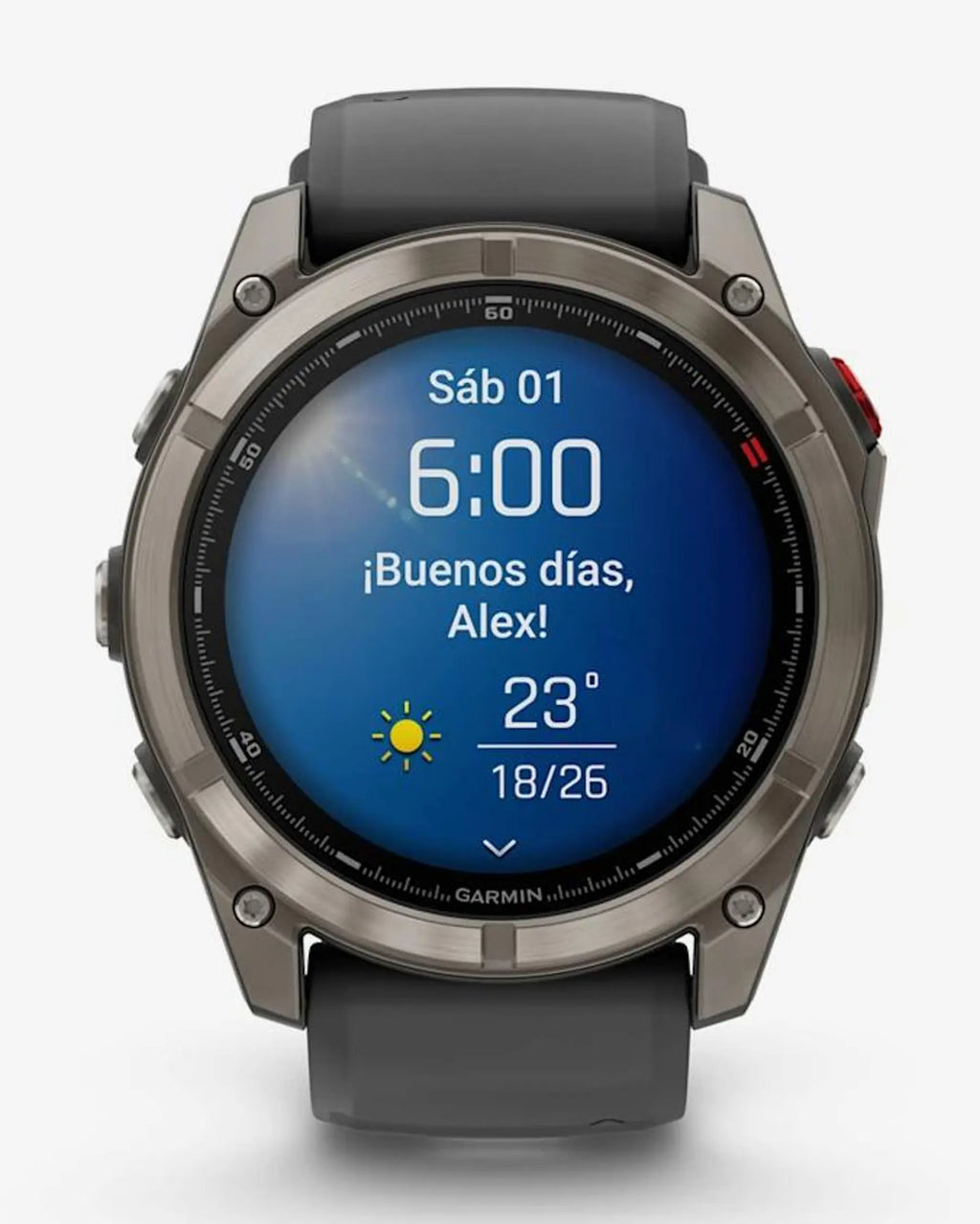 Garmin Fenix 8 Pro AMOLED Zafiro 51 mm Titanio gris plateado correa negro gris