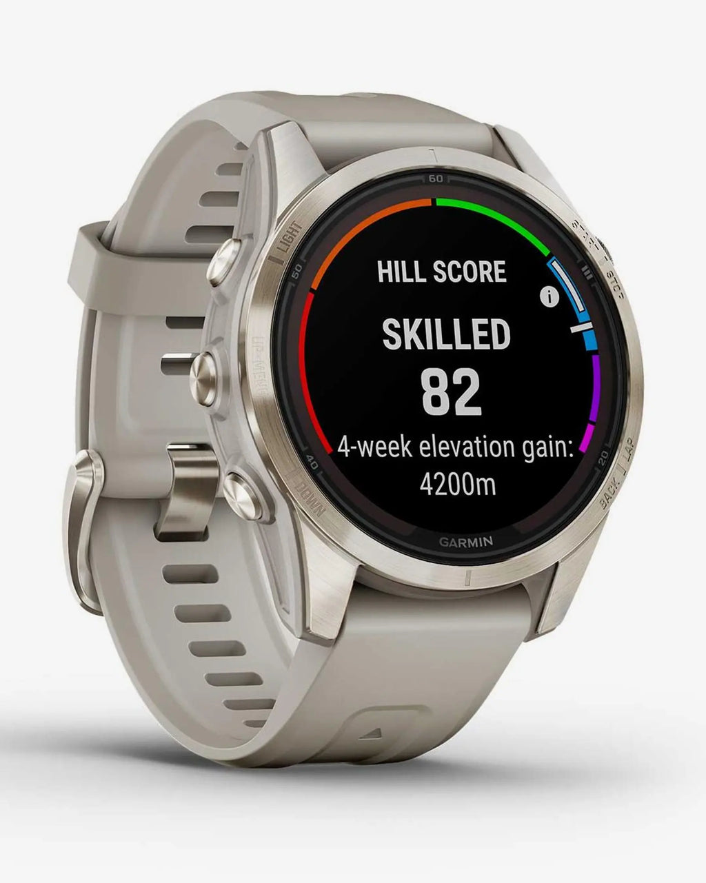 Garmin Fenix 7S Pro Zafiro Solar oro correa beige