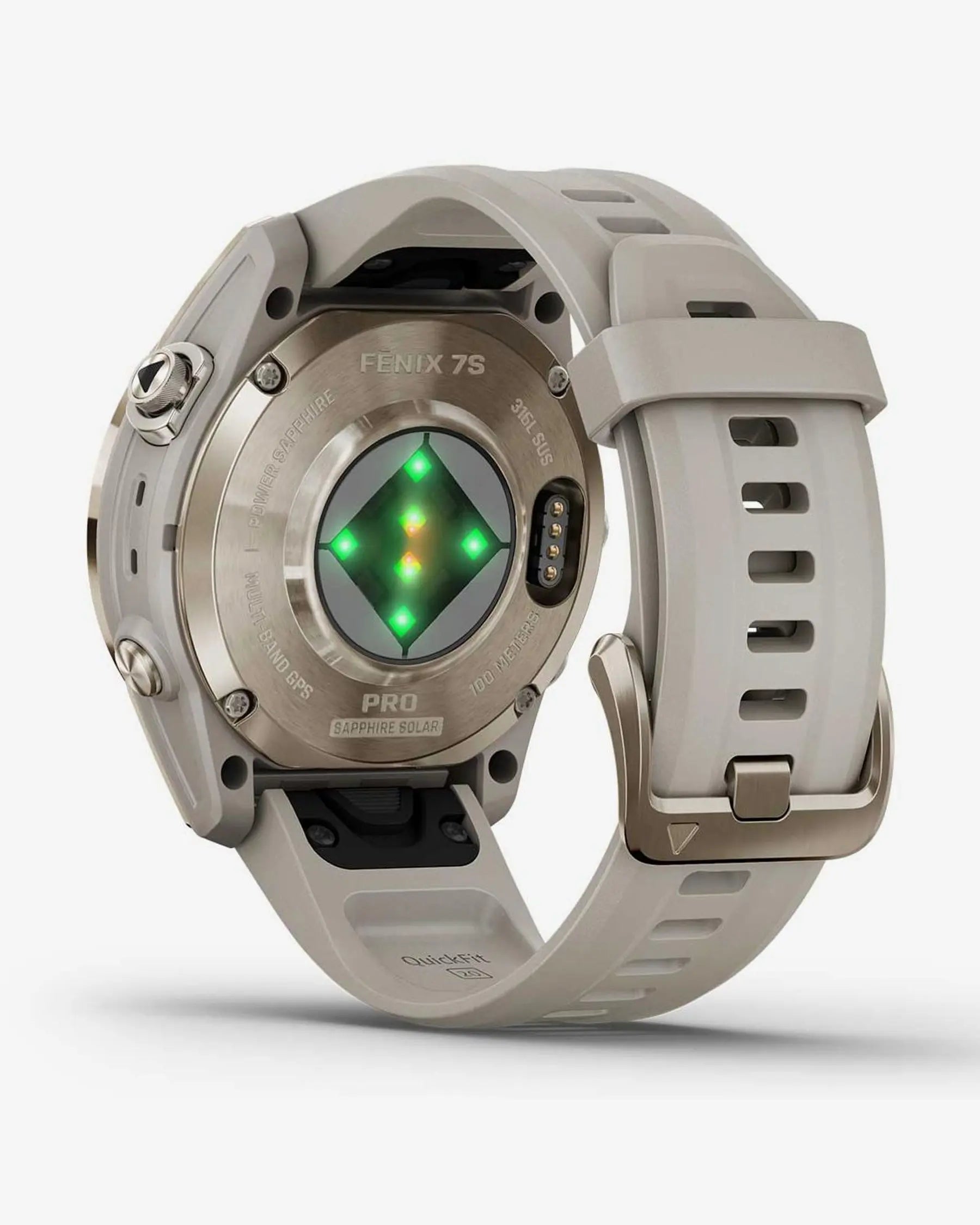 Garmin Fenix 7S Pro Zafiro Solar oro correa beige