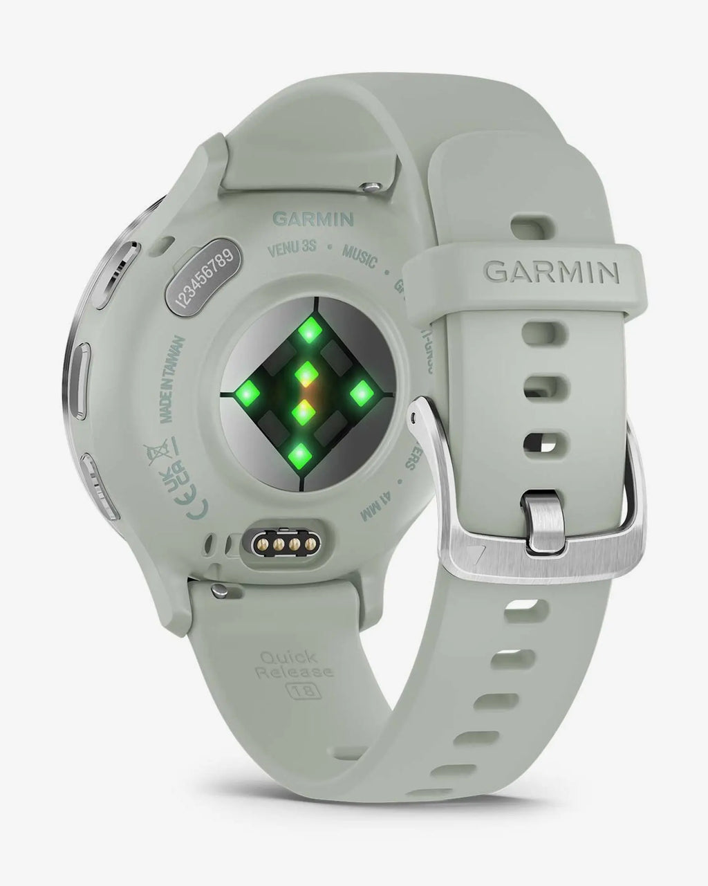 Garmin Venu 3S plata correa silicona verde pálido