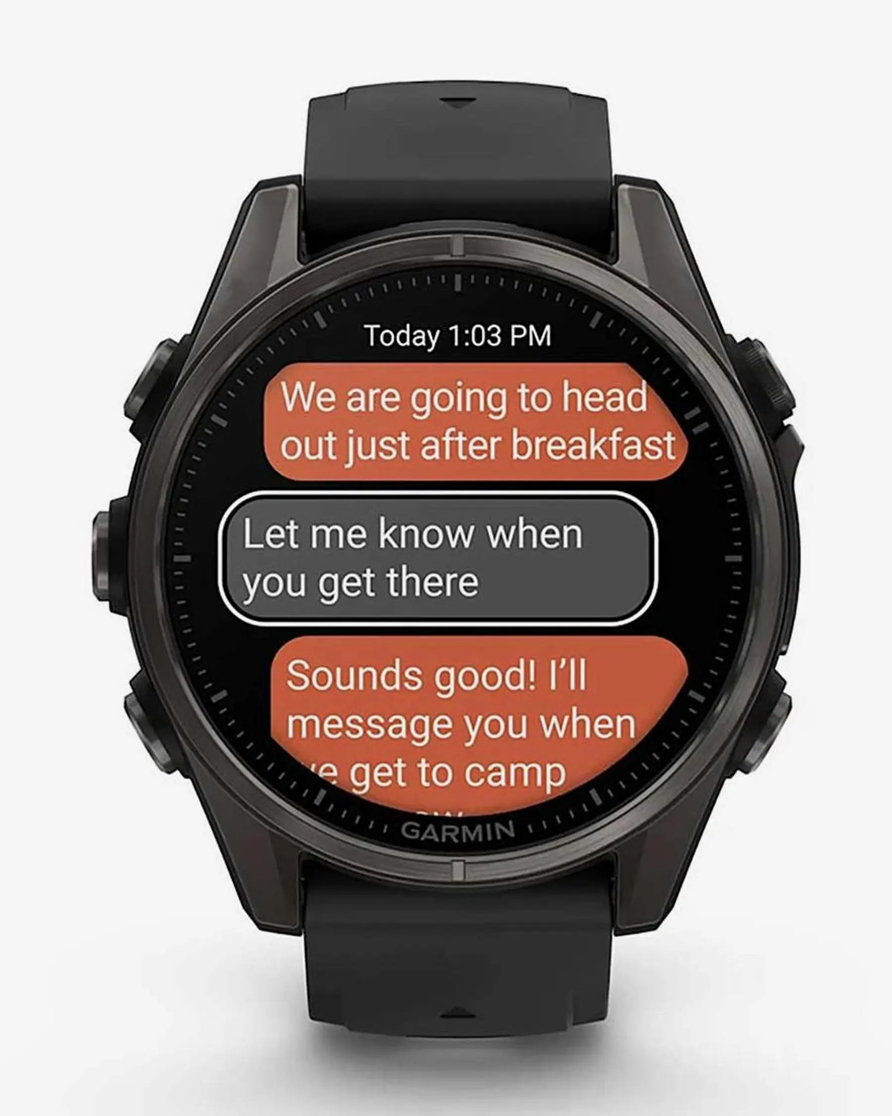 Garmin Fenix 8 AMOLED Zafiro 43 mm Titanio gris carbón correa negro
