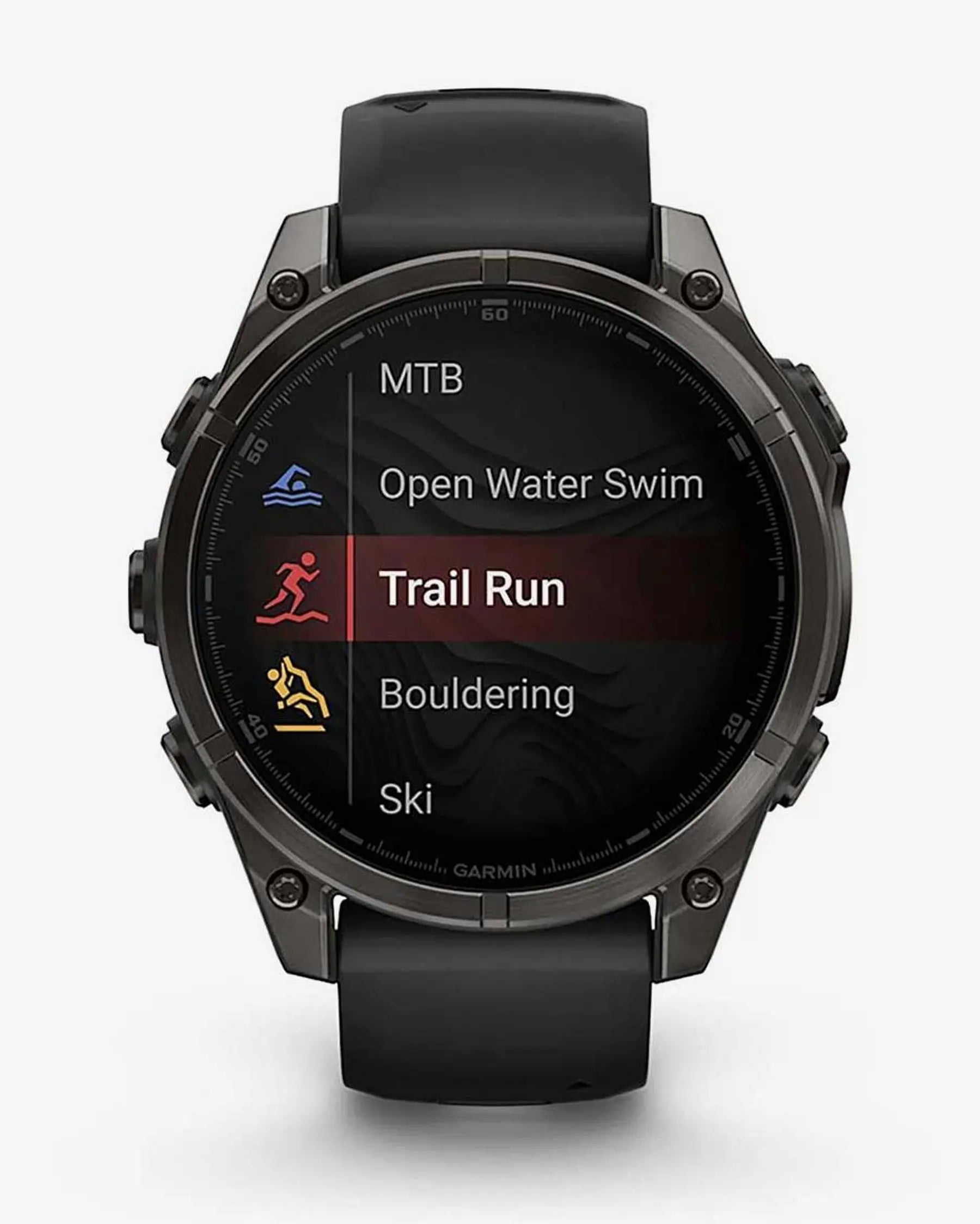 Garmin Fenix 8 AMOLED Zafiro 47 mm Titanio gris carbón correa negro