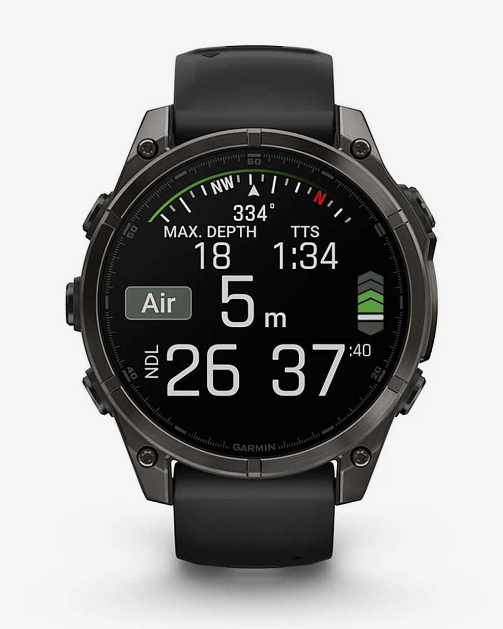 Garmin Fenix 8 AMOLED Zafiro 47 mm Titanio gris carbón correa negro