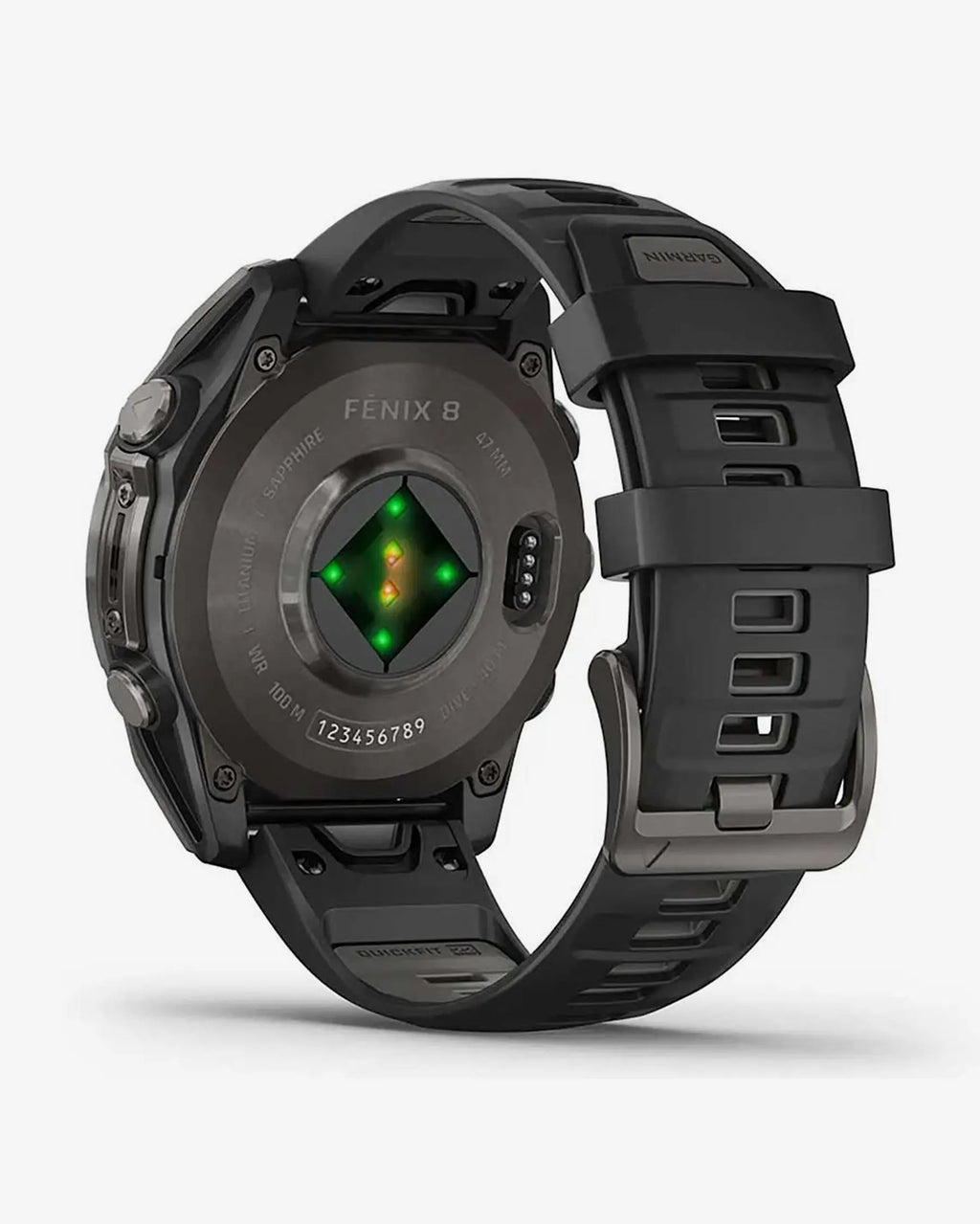 Garmin Fenix 8 AMOLED Zafiro 47 mm Titanio gris carbón correa negro