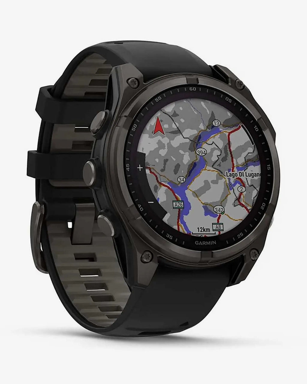 Garmin Fenix 8 Zafiro Solar 47 mm Titanio gris carbón correa negro