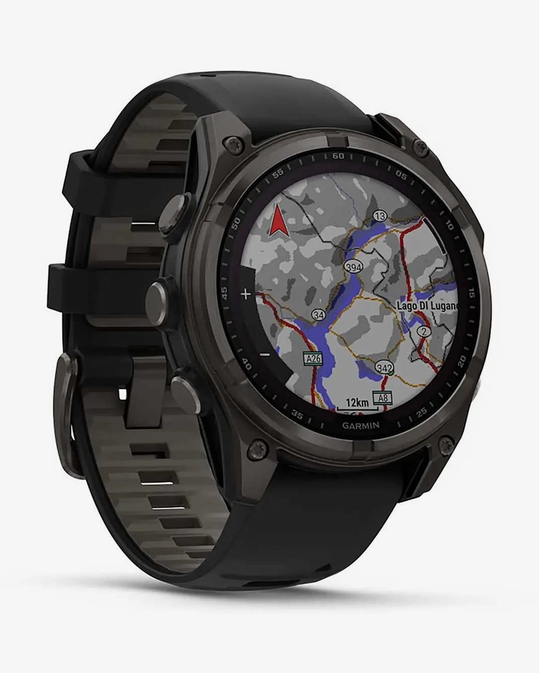 Garmin Fenix 8 Zafiro Solar 47 mm Titanio gris carbón correa negro