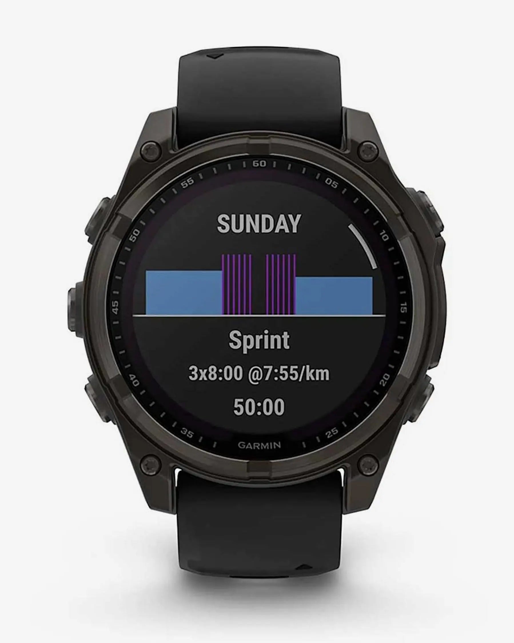 Garmin Fenix 8 Zafiro Solar 47 mm Titanio gris carbón correa negro