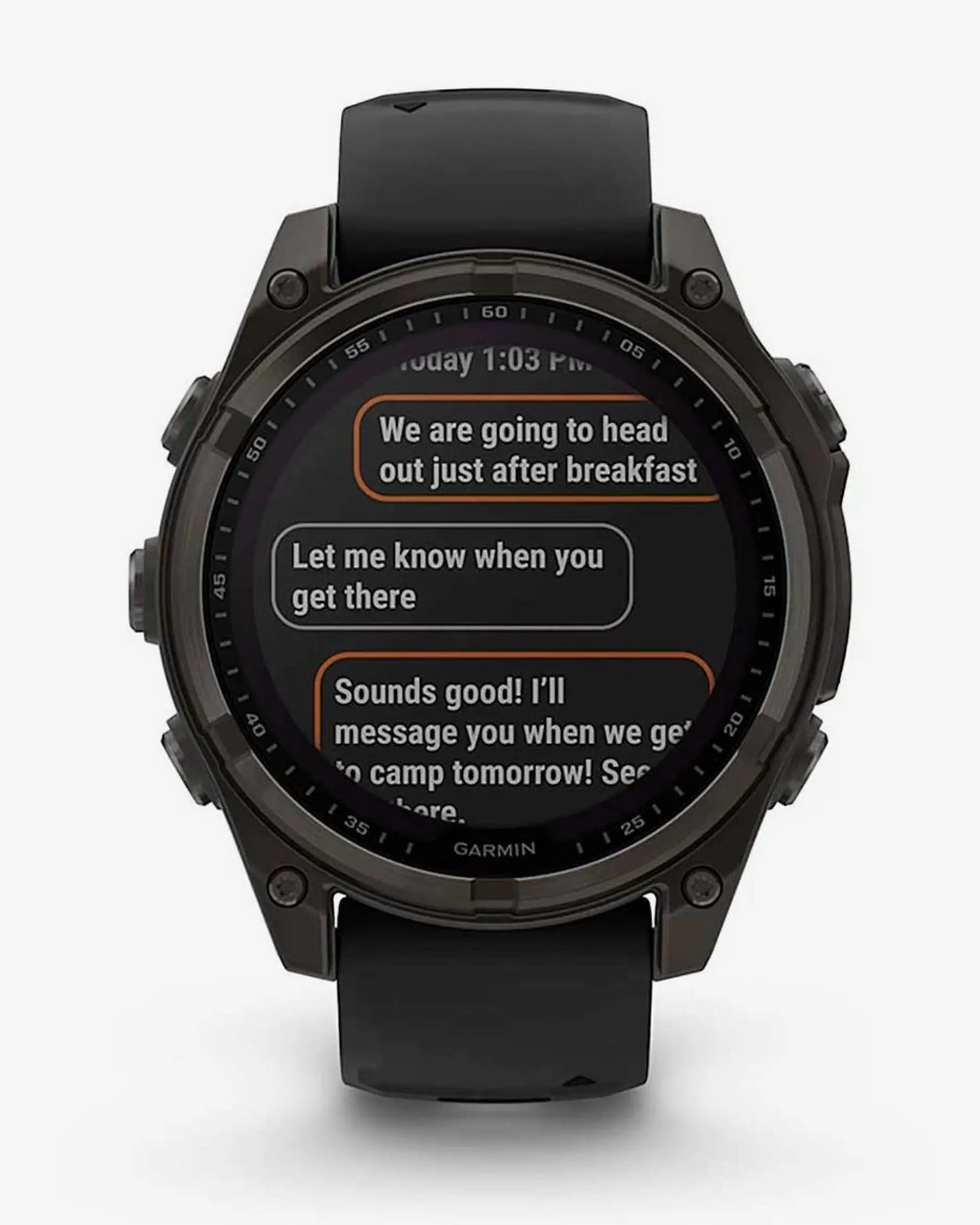 Garmin Fenix 8 Zafiro Solar 47 mm Titanio gris carbón correa negro