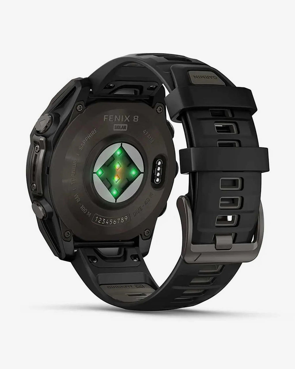 Garmin Fenix 8 Zafiro Solar 47 mm Titanio gris carbón correa negro