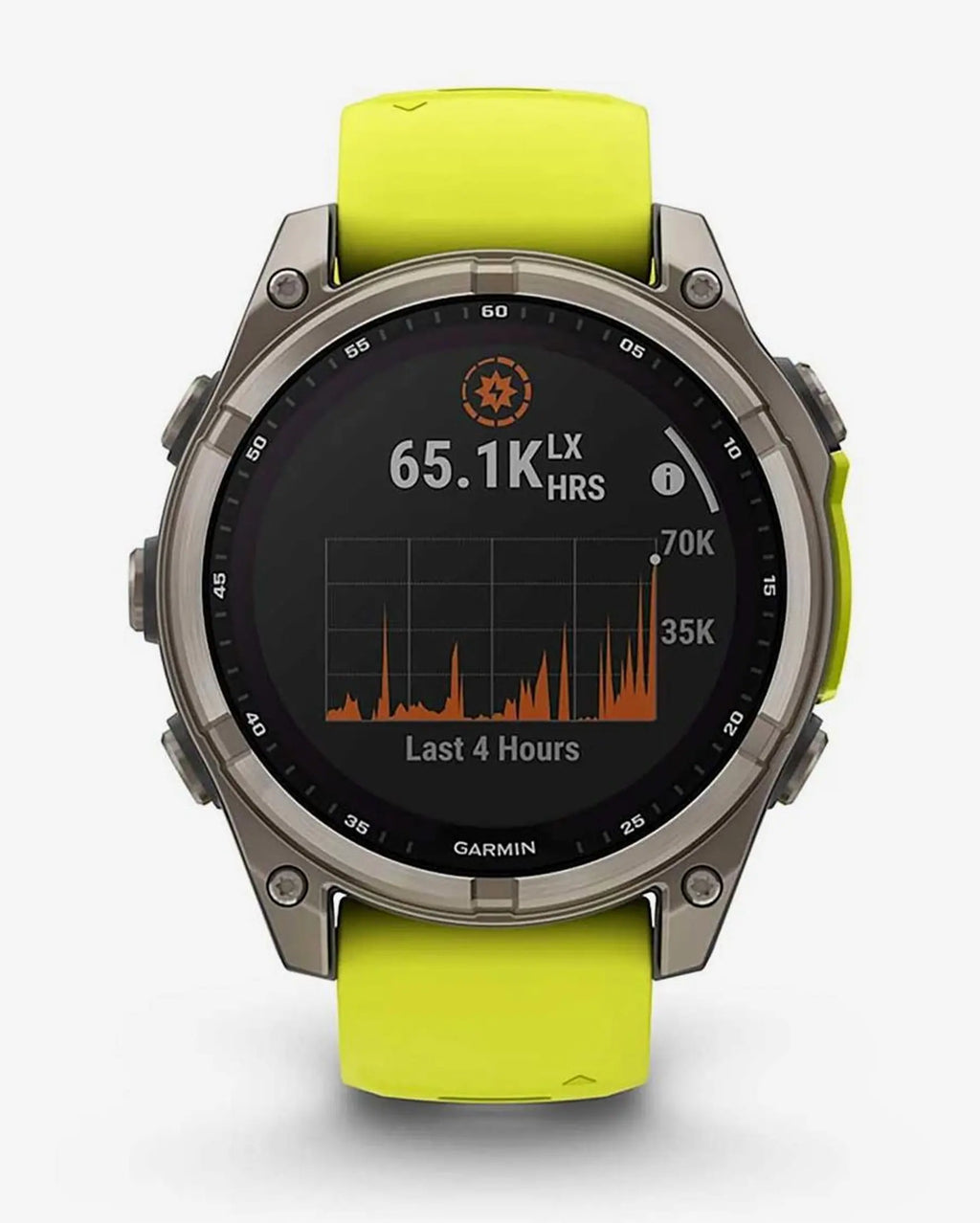 Garmin Fenix 8 Zafiro Solar 47 mm Titanio gris correa amarillo