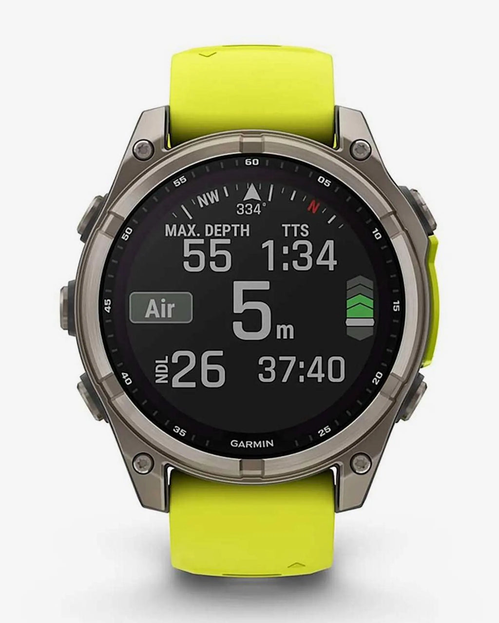 Garmin Fenix 8 Zafiro Solar 47 mm Titanio gris correa amarillo