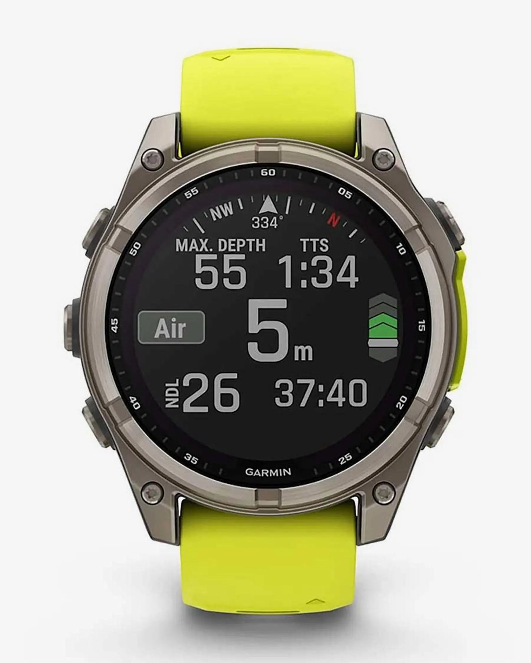 Garmin Fenix 8 Zafiro Solar 47 mm Titanio gris correa amarillo