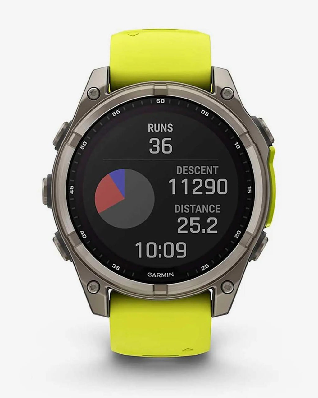 Garmin Fenix 8 Zafiro Solar 47 mm Titanio gris correa amarillo